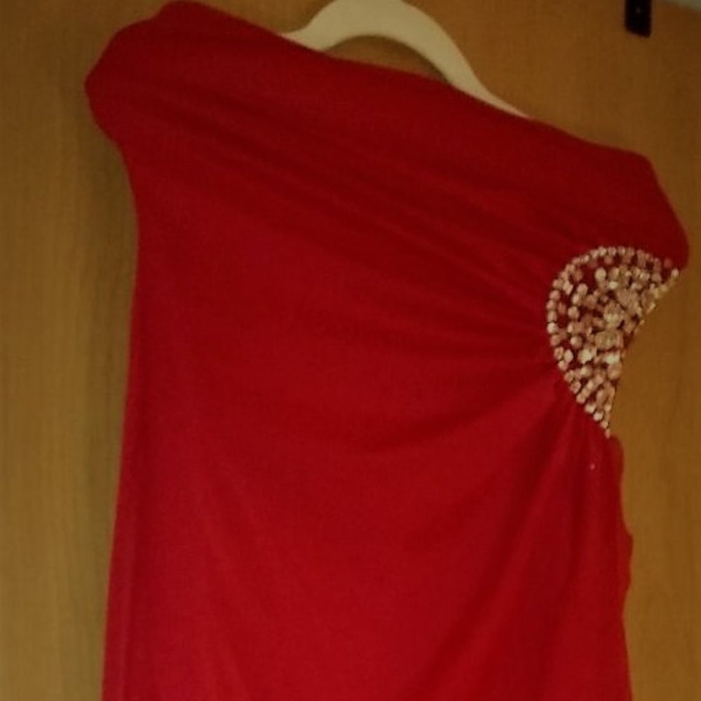 Red strapless Long  Dress by teezeMe * Size 5 *